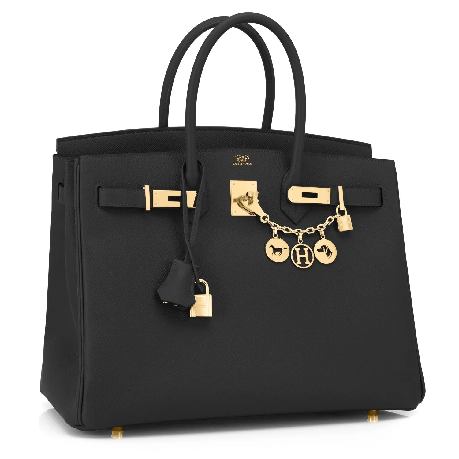 Hermes Black 35cm Epsom Birkin Gold Hardware