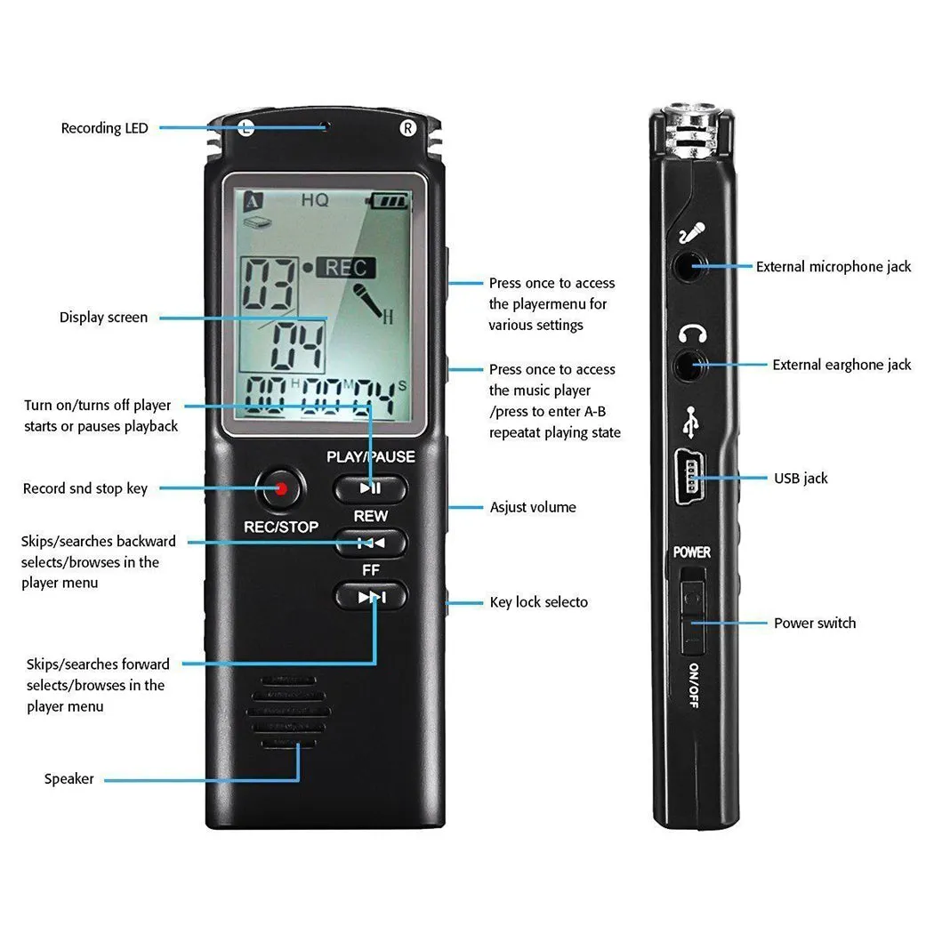 High Fidelity Digital Voice Audio Recorder