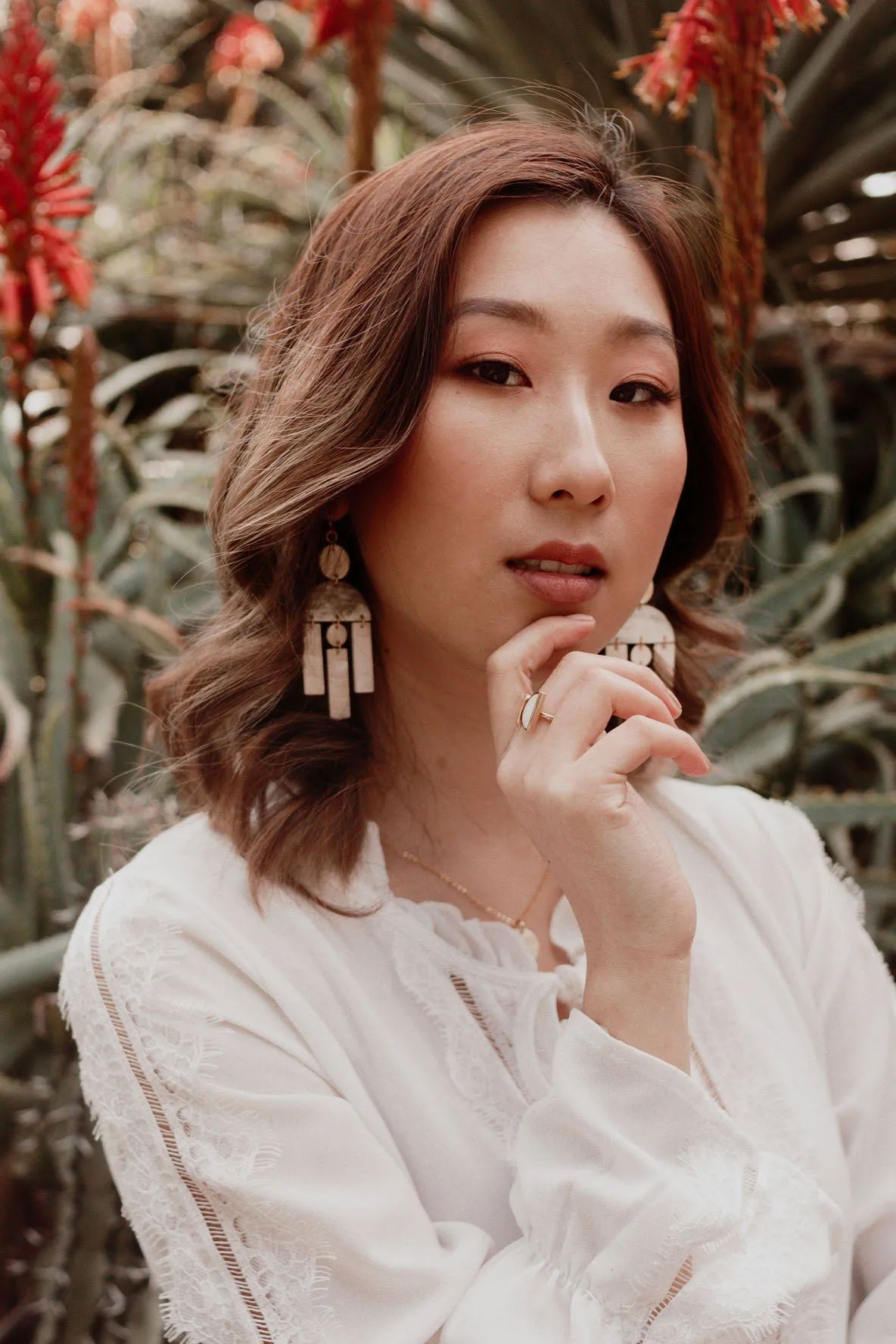 Hoang Hau 16K Gold-Plated Brass Buffalo Horn Geometric Statement Earrings