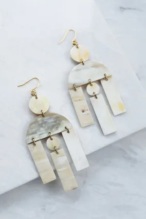 Hoang Hau 16K Gold-Plated Brass Buffalo Horn Geometric Statement Earrings