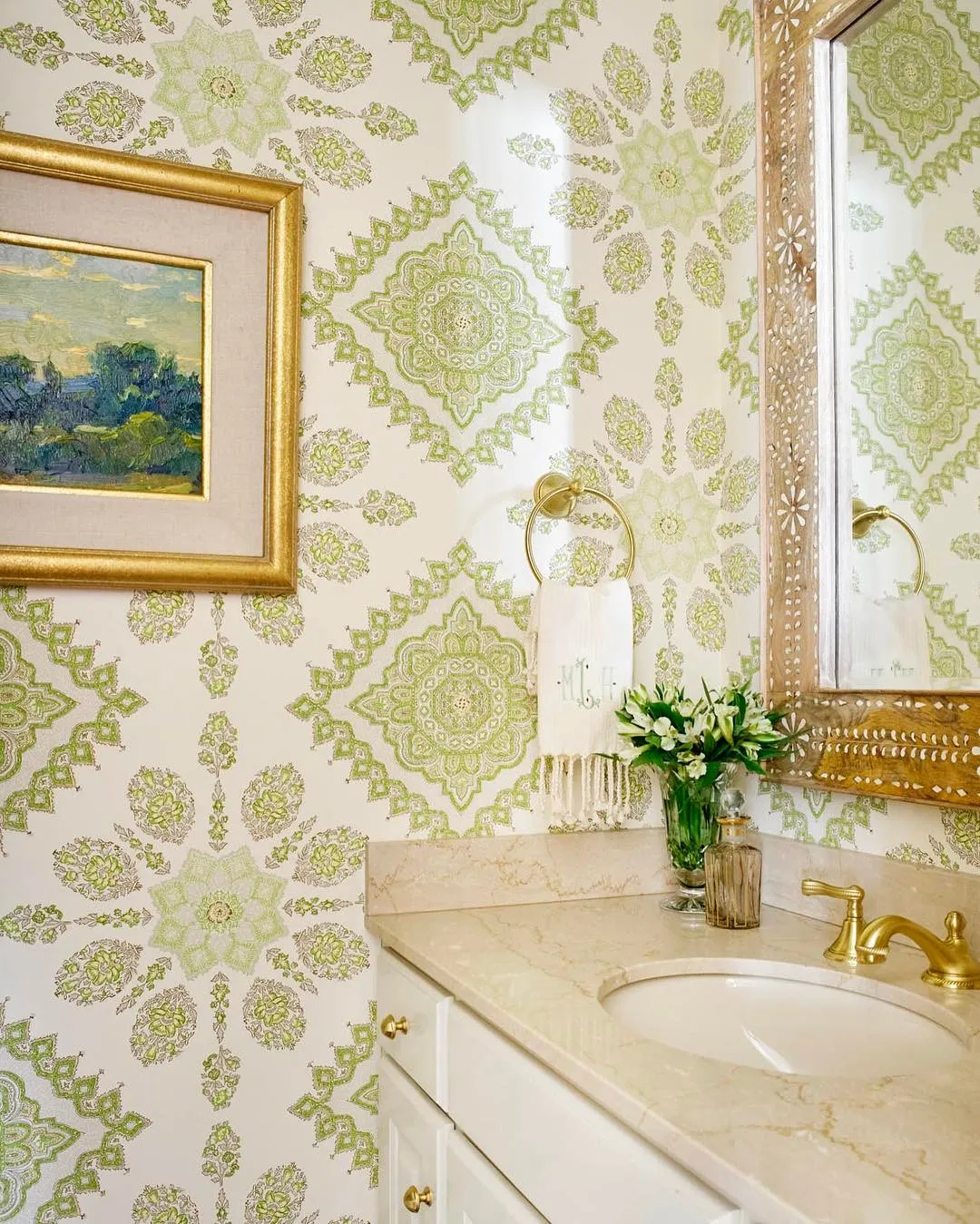 Home Couture Wallpaper: Persepolis - Custom Fig / Cream on Vinyl Wallpaper