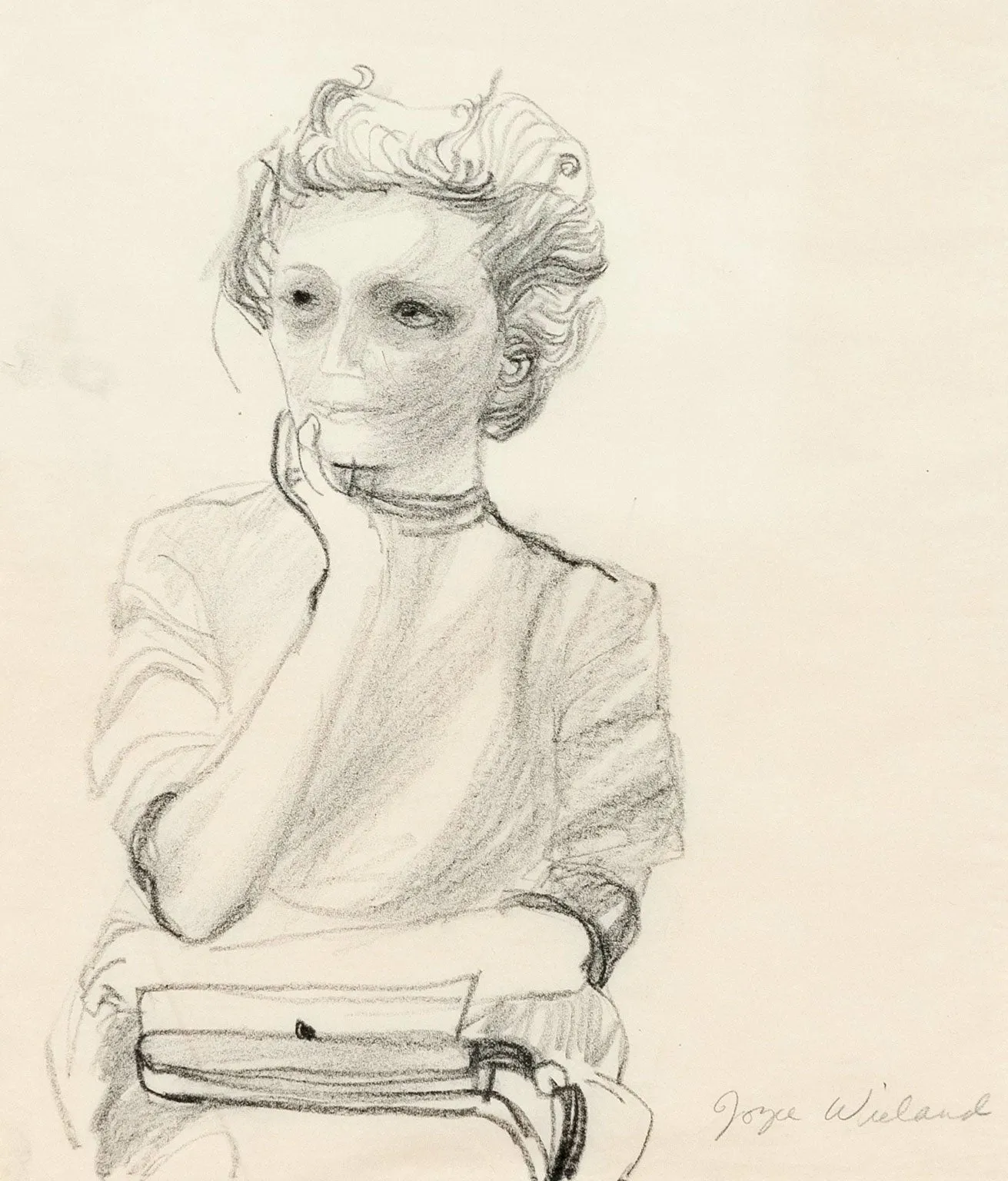 JOYCE WIELAND "SELF PORTRAIT" DRAWING, 1965