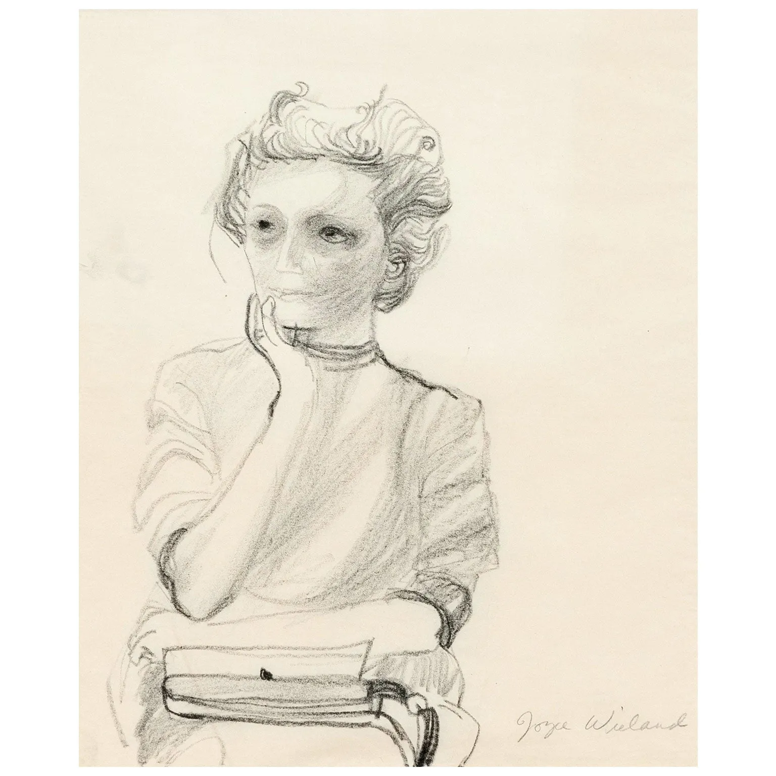 JOYCE WIELAND "SELF PORTRAIT" DRAWING, 1965