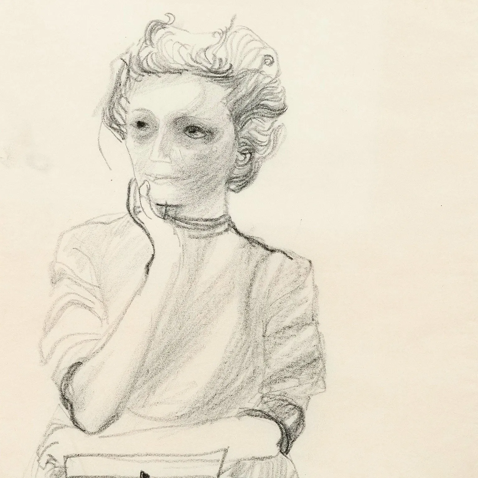 JOYCE WIELAND "SELF PORTRAIT" DRAWING, 1965