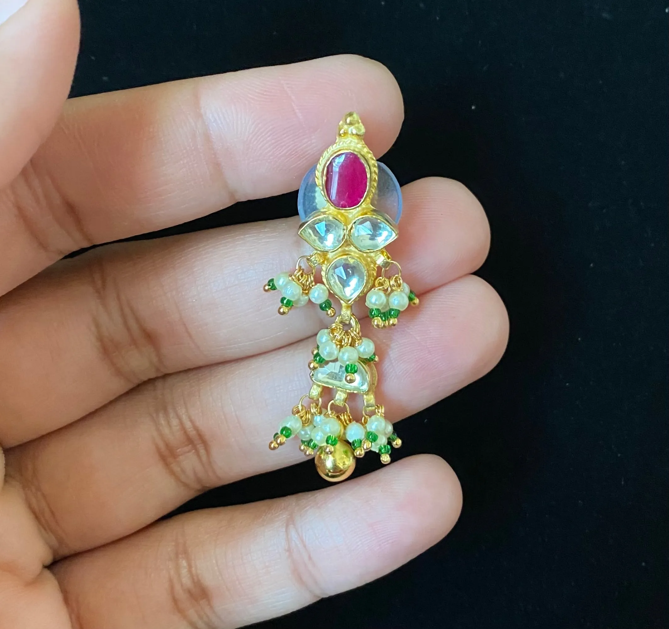 Kavitha Sama Pachi Kundan Simple Choker Set