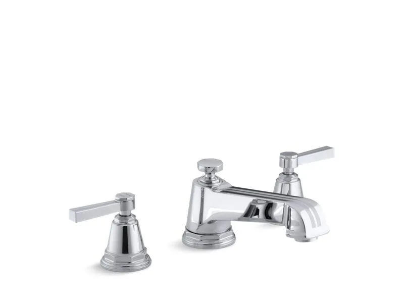 KOHLER K-T13140-4B Pinstripe Deck-mount bath faucet trim for high-flow valve with lever handles, valve not included