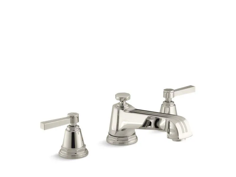 KOHLER K-T13140-4B Pinstripe Deck-mount bath faucet trim for high-flow valve with lever handles, valve not included