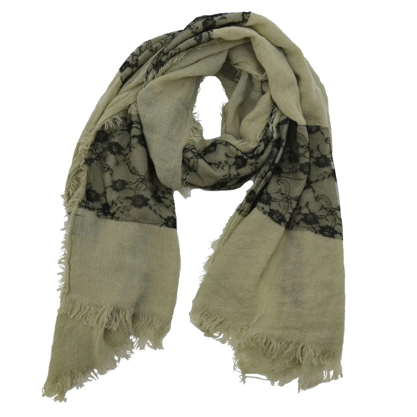 Krista Lace Scarf with Trim