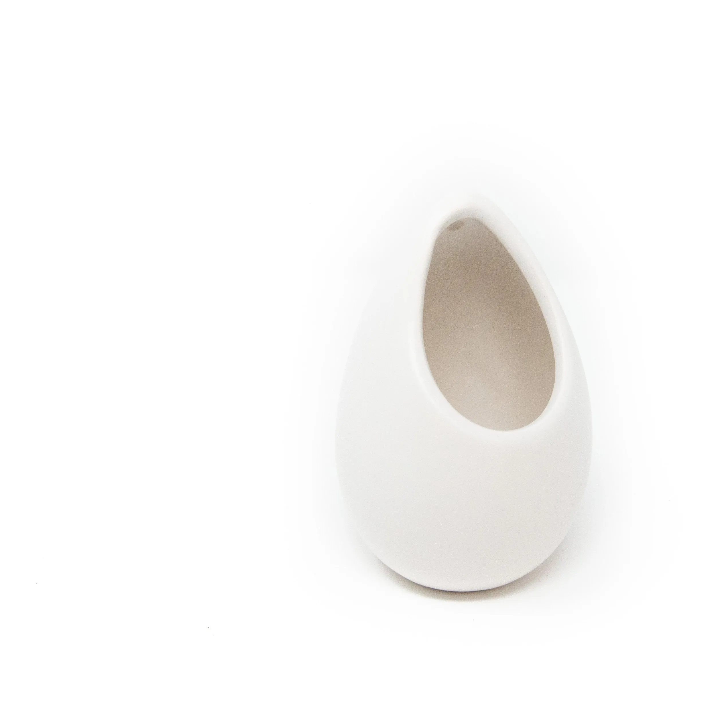 Large Ivory Ceramic Hanging Planter With Flat Bottom