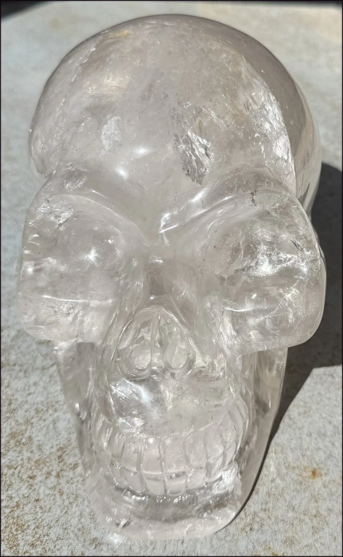 LifeSize SMOKY HImalayan Quartz Crystal Skull with Hematite, Chlorite, Rainbows - 13lbs 