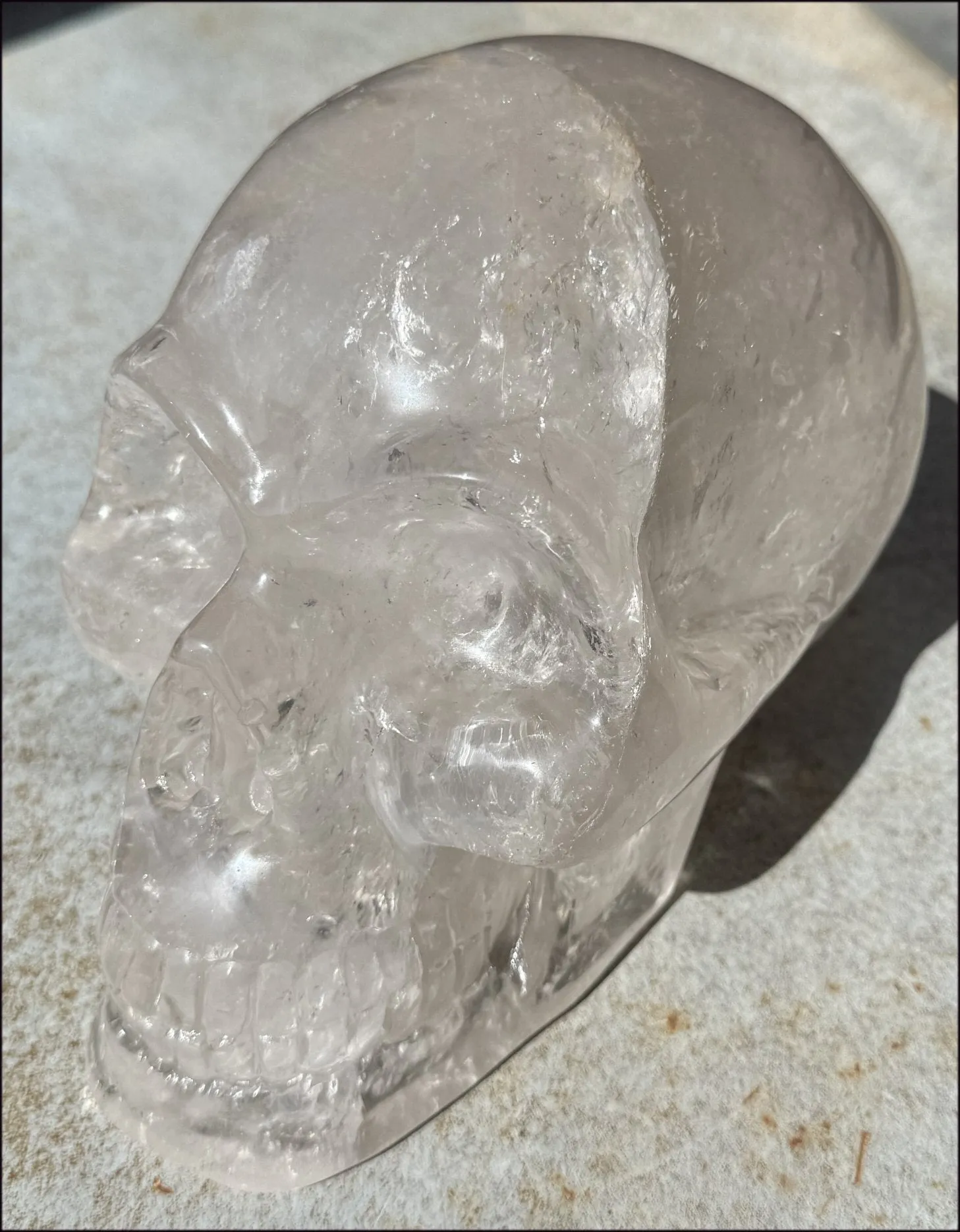 LifeSize SMOKY HImalayan Quartz Crystal Skull with Hematite, Chlorite, Rainbows - 13lbs 