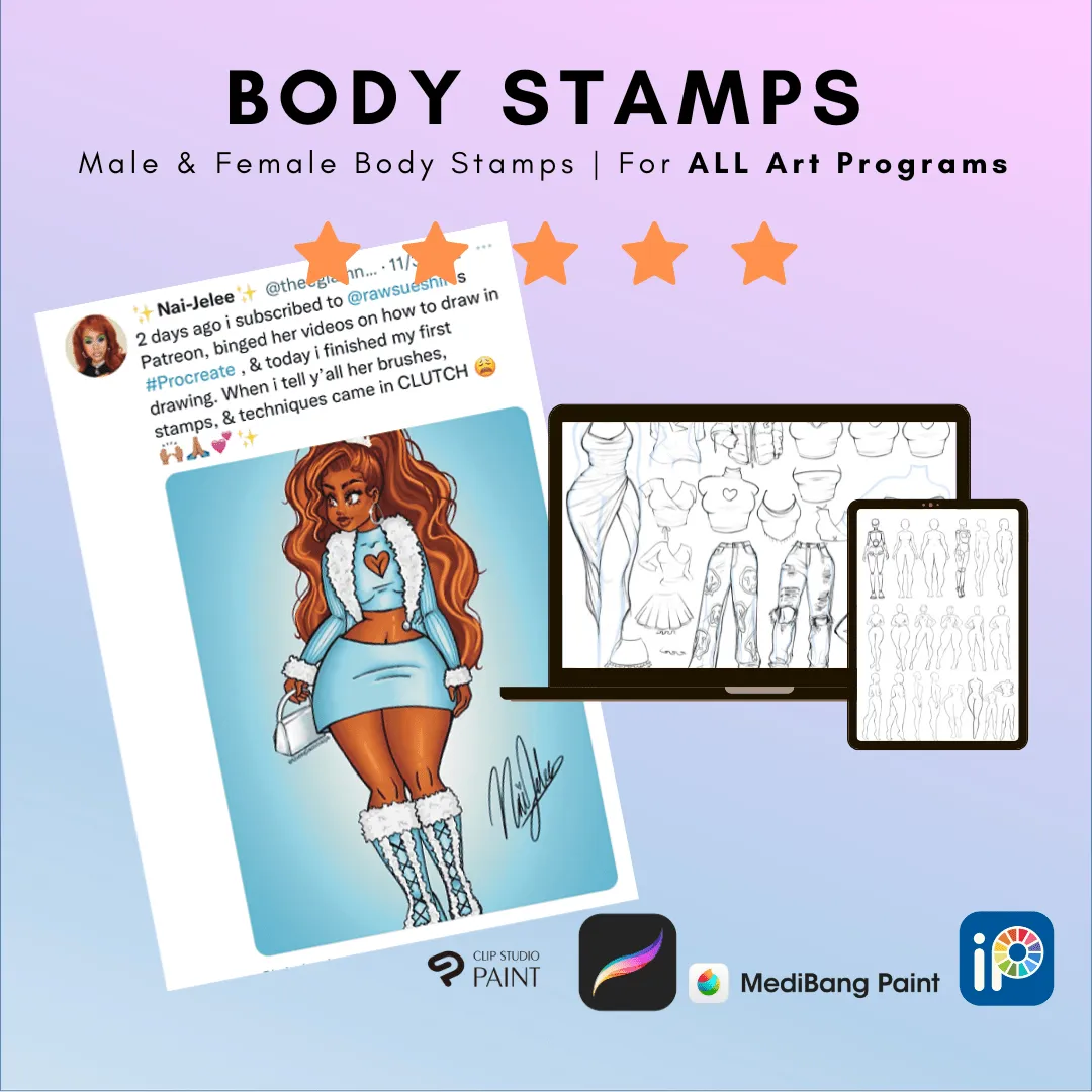 Male & Female Body Stamp Set by RAWSUESHII