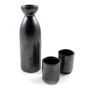 Matt Silver Glazed Japanese Sake Set