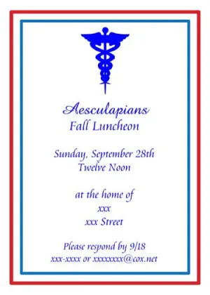 MEDICAL SYMBOL GRADUATION CUSTOM INVITATION
