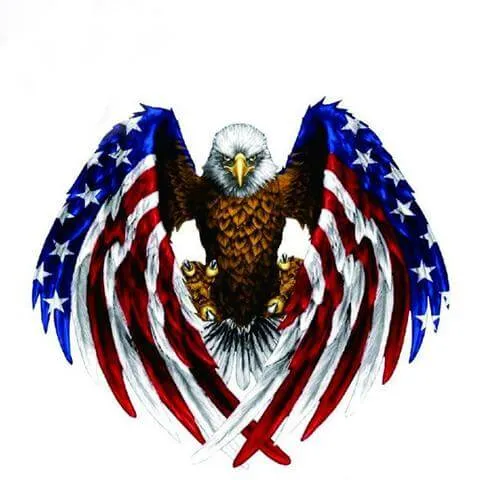 Medium Auto Decal Eagle USA Flag