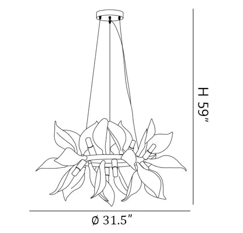 Mila Ceramic Petal Chandelier