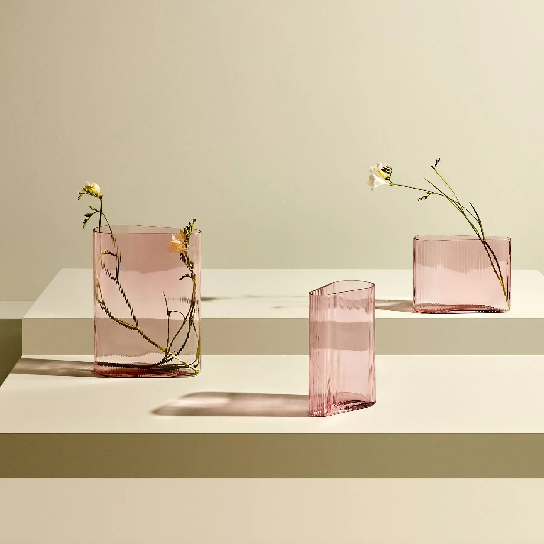 Mist Vase Wide Dusty Rose