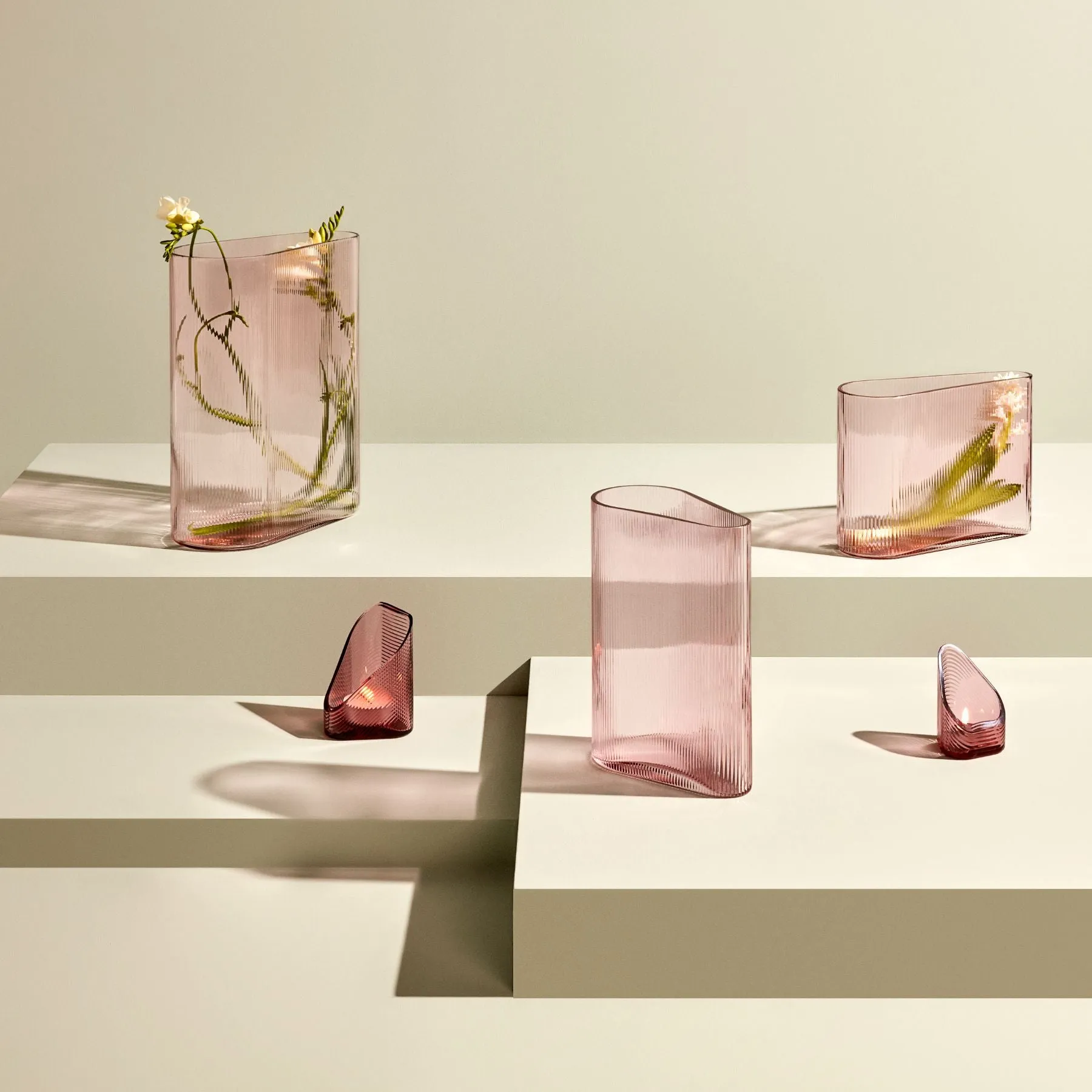 Mist Vase Wide Dusty Rose