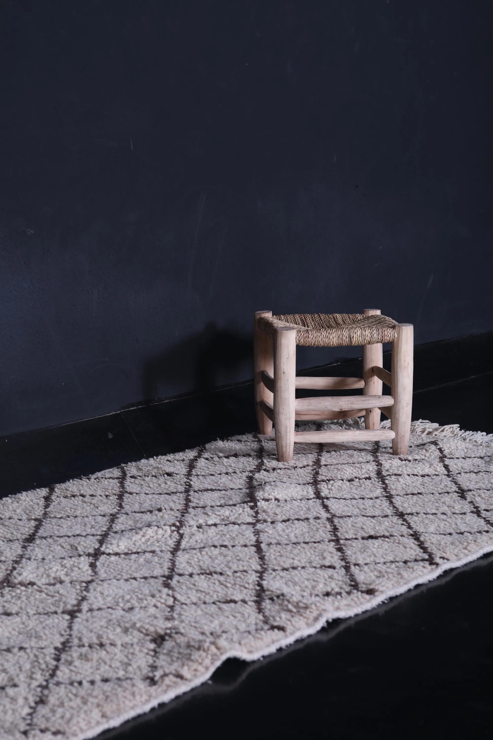 Moroccan Runner Rug 3.2 x 6.6 ft - Elegant Trellis Pattern