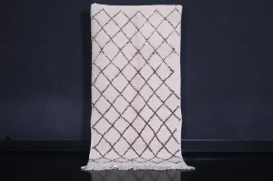 Moroccan Runner Rug 3.2 x 6.6 ft - Elegant Trellis Pattern