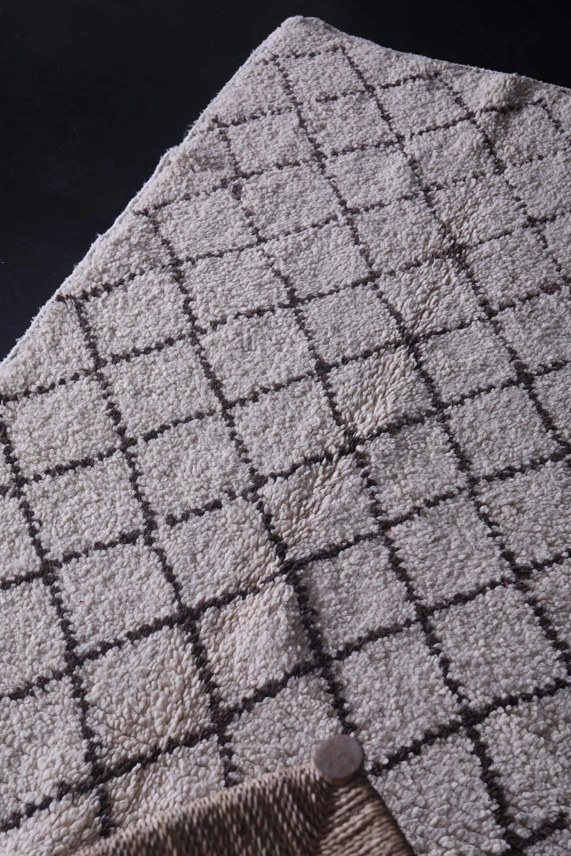 Moroccan Runner Rug 3.2 x 6.6 ft - Elegant Trellis Pattern