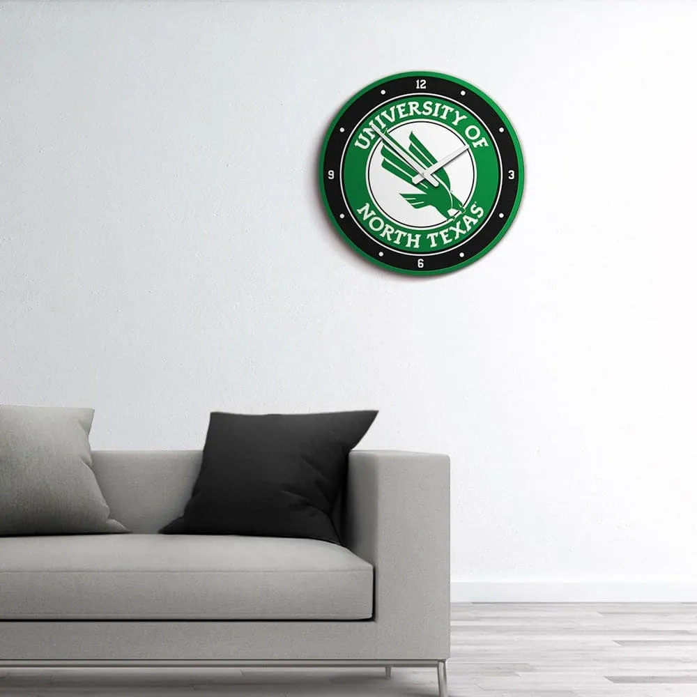 North Texas Mean Green: Modern Disc Wall Clock