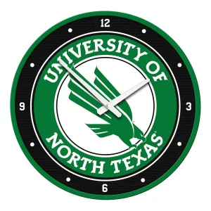 North Texas Mean Green: Modern Disc Wall Clock