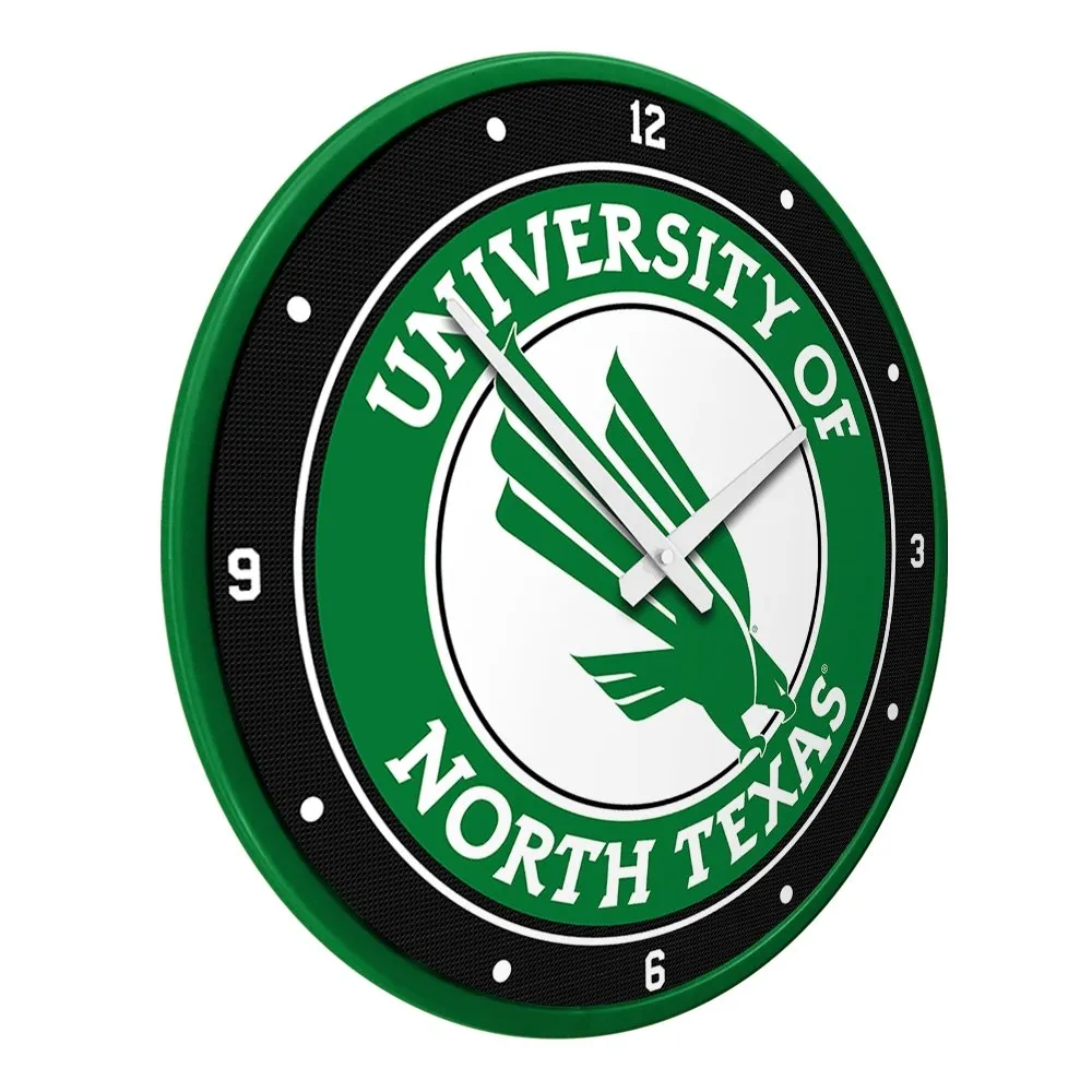 North Texas Mean Green: Modern Disc Wall Clock