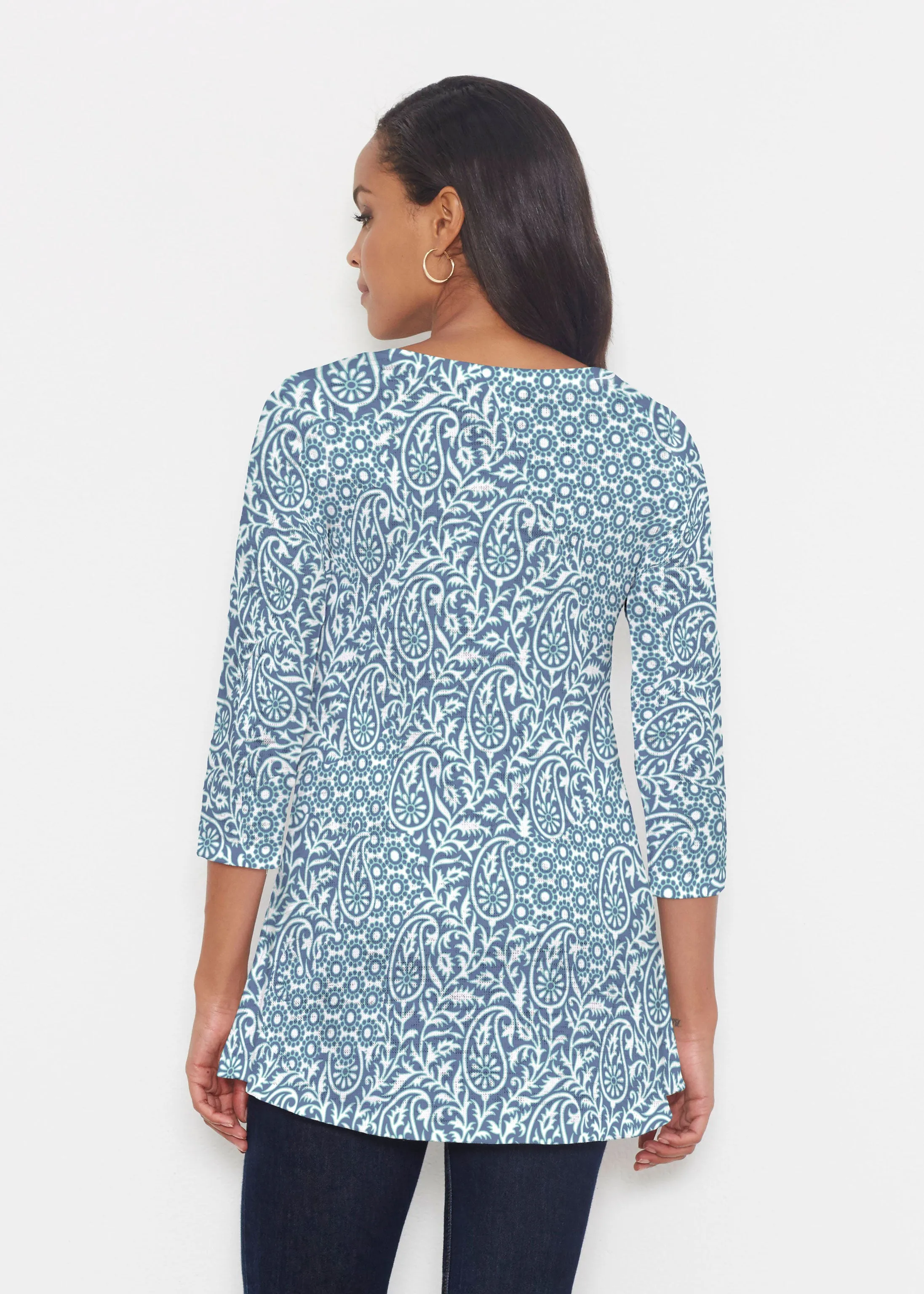 Oakley Blue (8114) ~ Katherine Hi-Lo Thermal Tunic