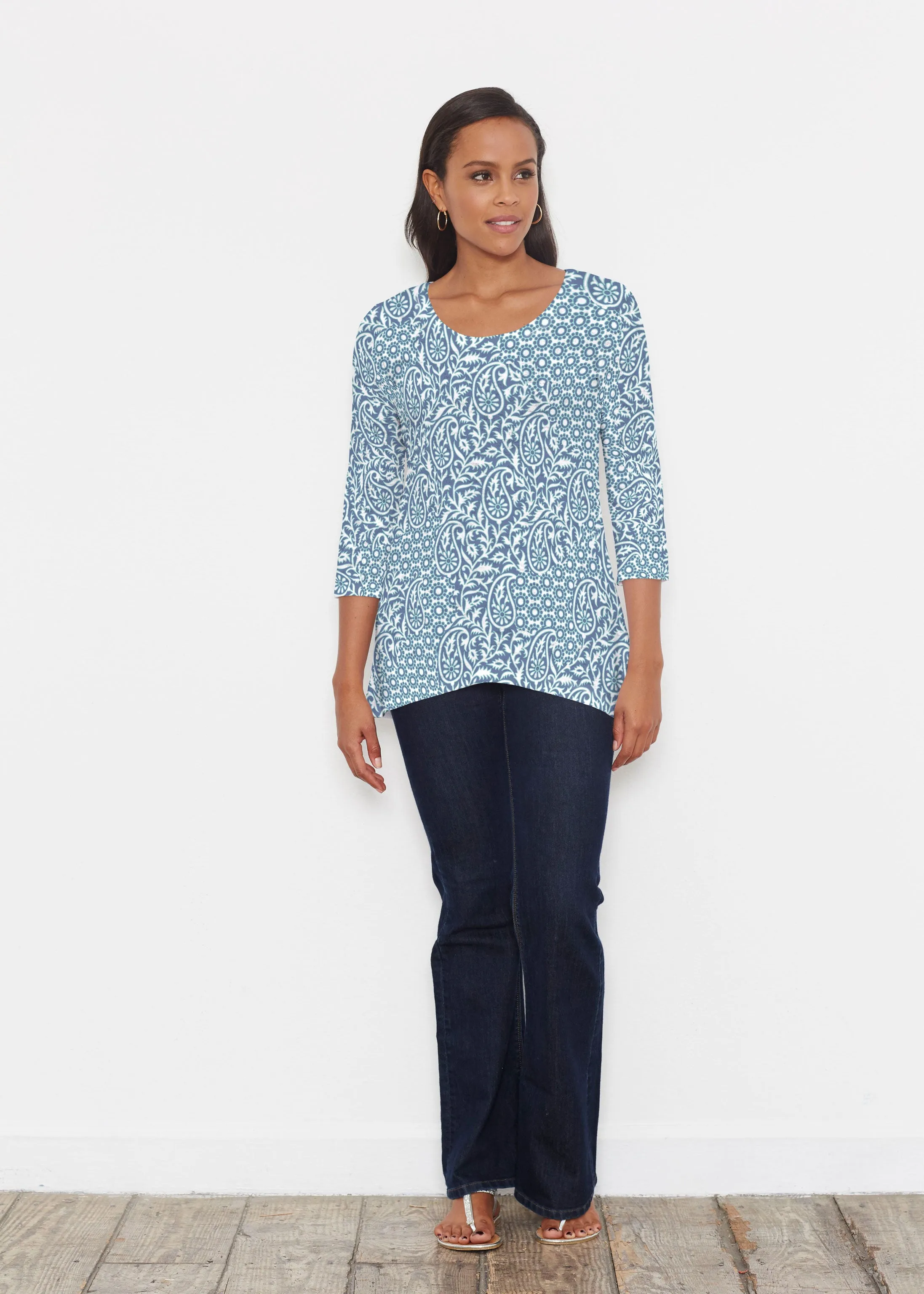 Oakley Blue (8114) ~ Katherine Hi-Lo Thermal Tunic