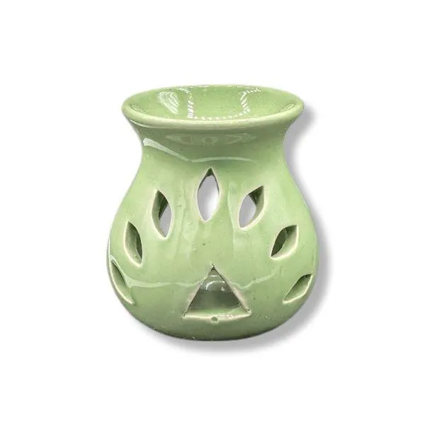 Oil Diffuser Ceramic Flower Green