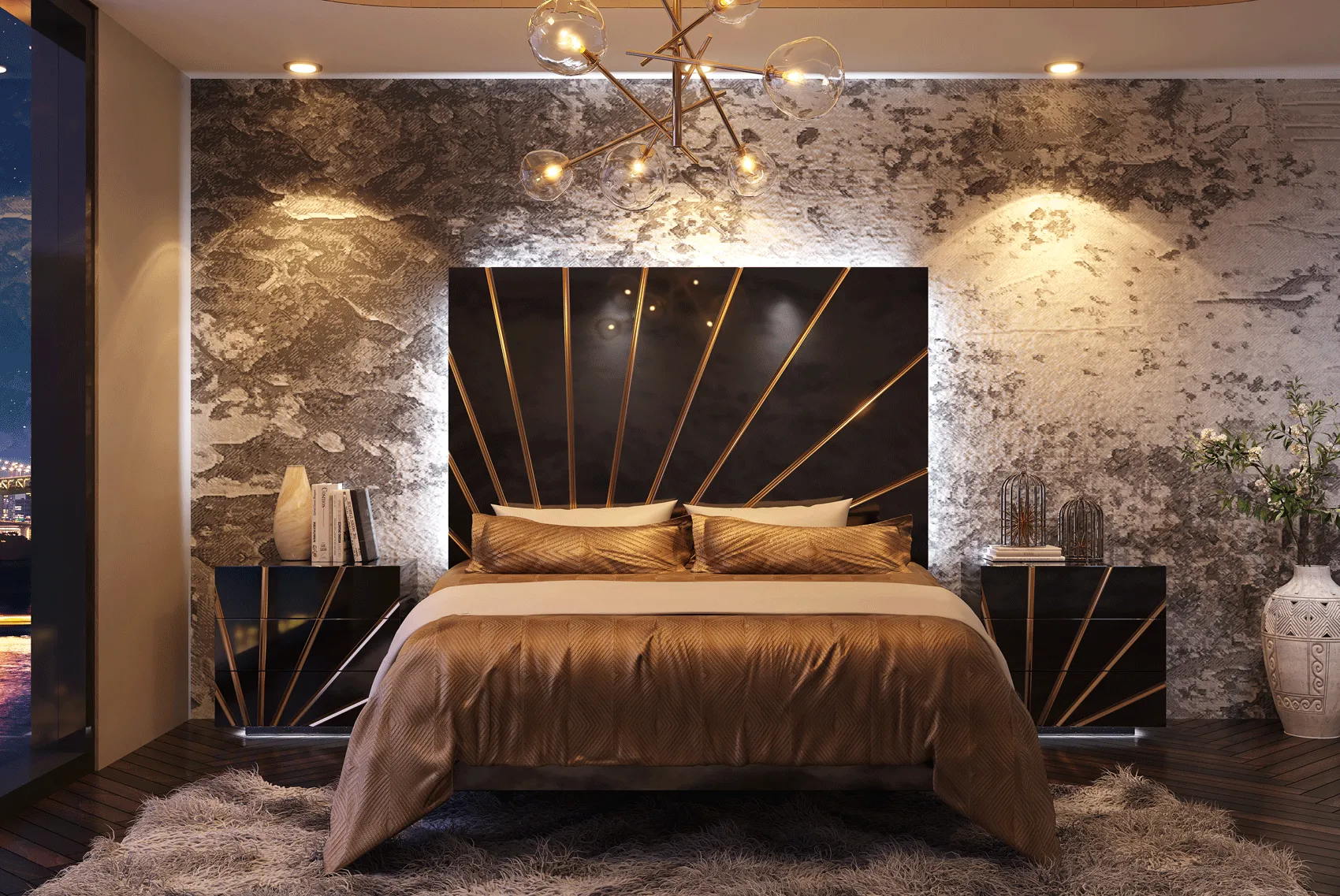 Oro Black Bedroom SET