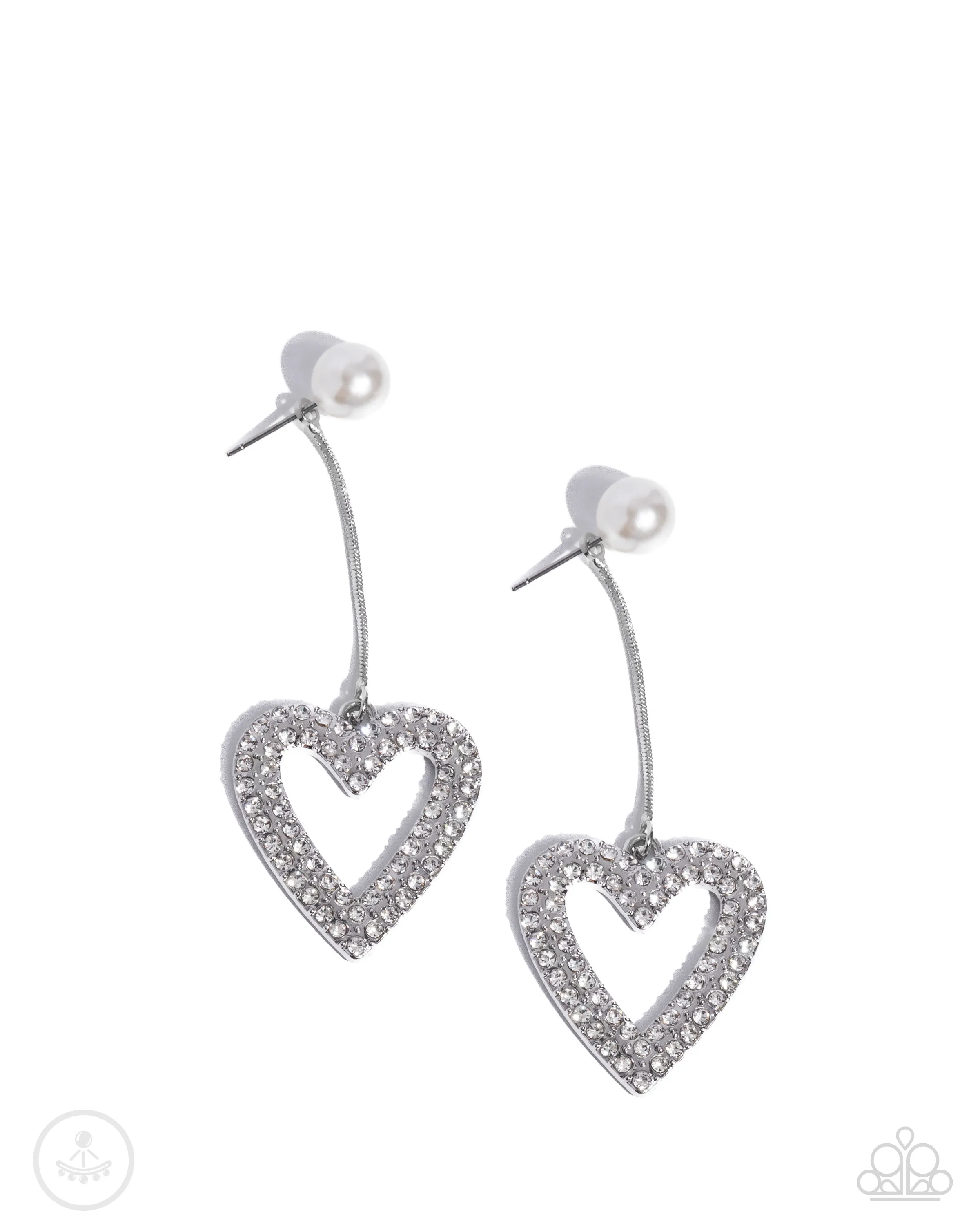 Paparazzi Valentines Vision - White Earrings