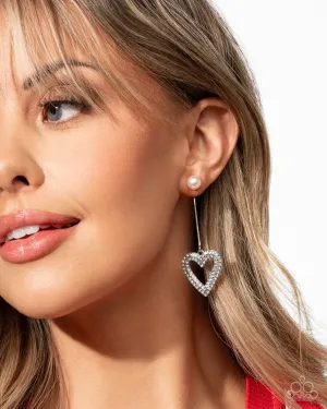 Paparazzi Valentines Vision - White Earrings