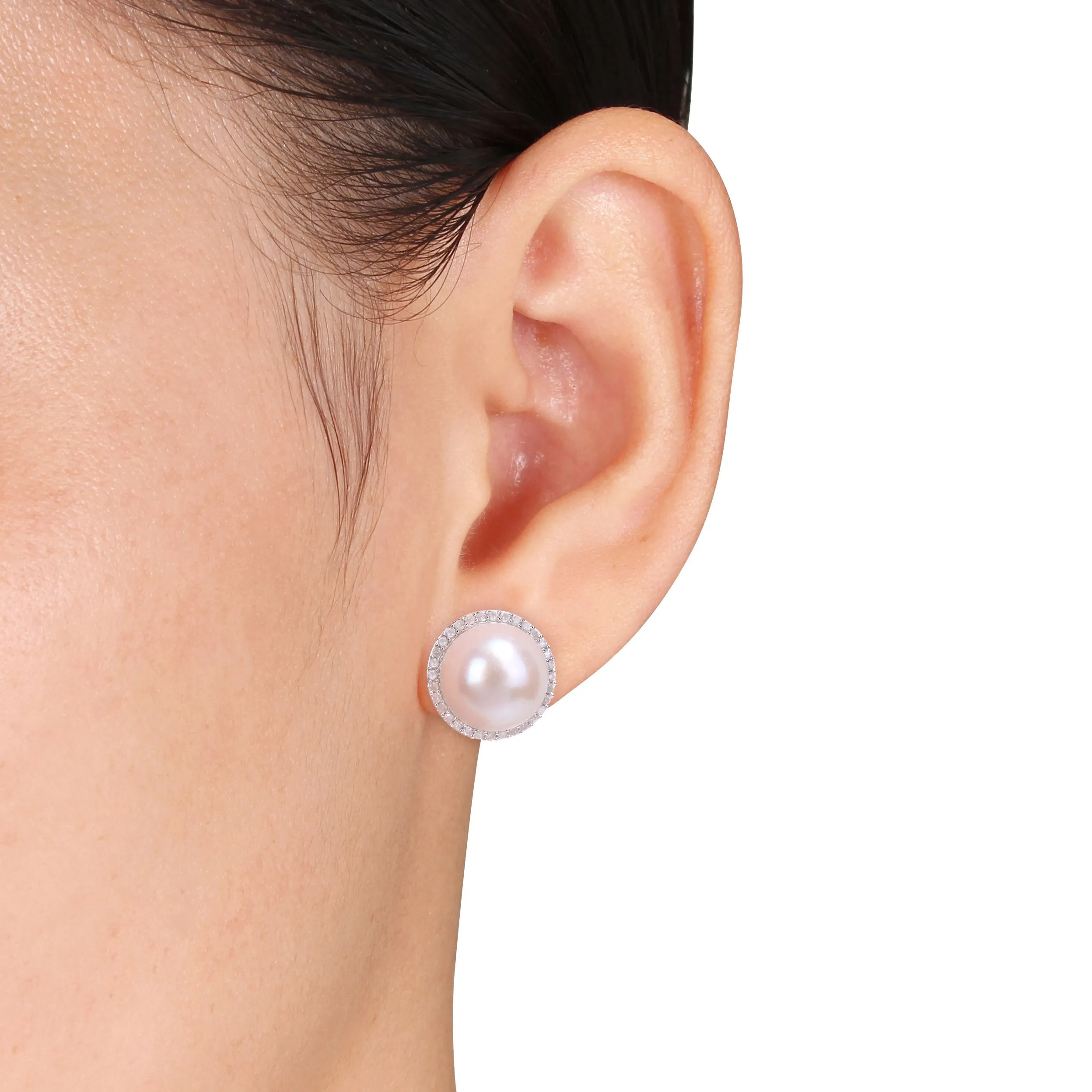 Pearl Halo Stud Earrings