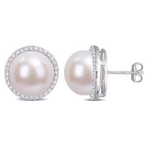 Pearl Halo Stud Earrings