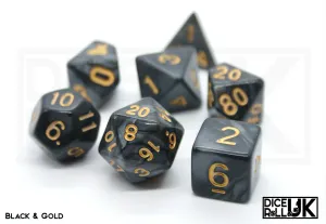 Pearlescent Dice - Black and Gold