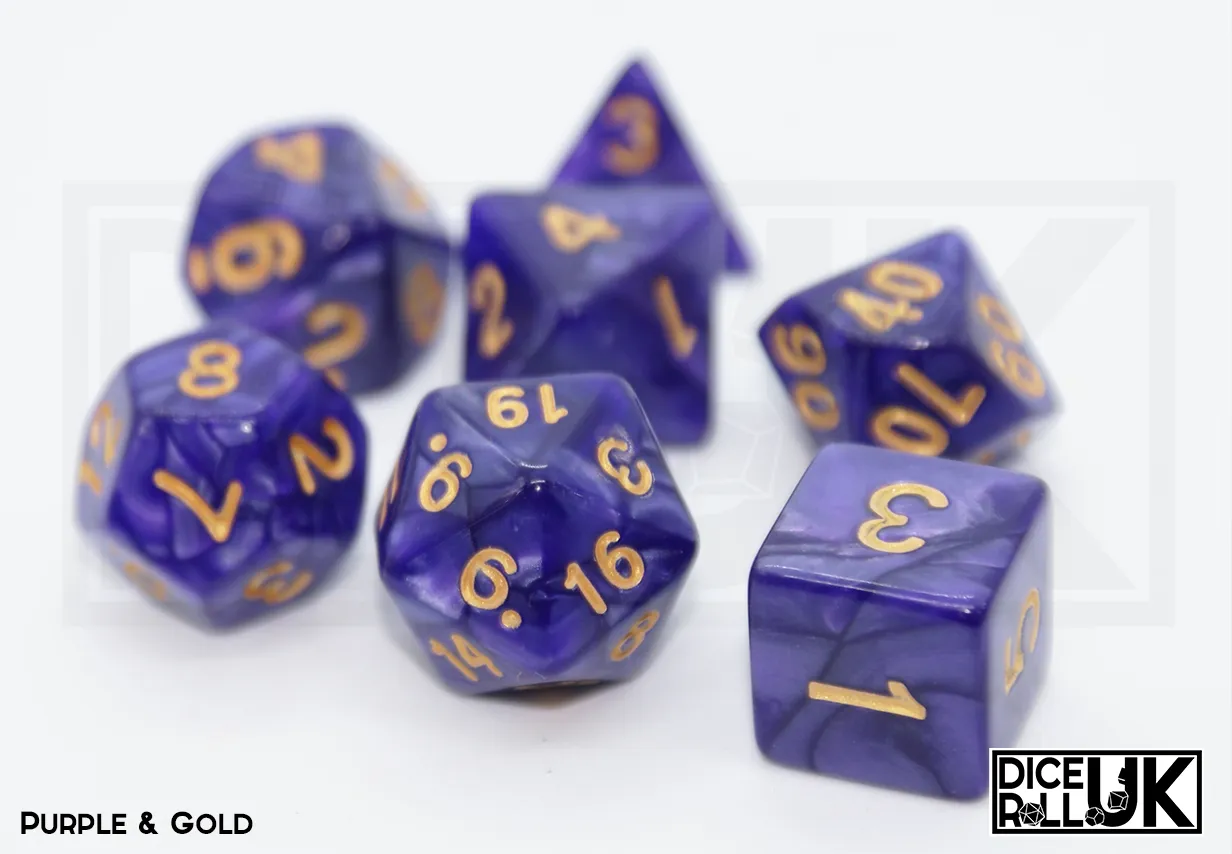 Pearlescent Dice - Purple and Gold