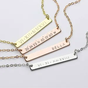 Personalized Bar Name Necklace