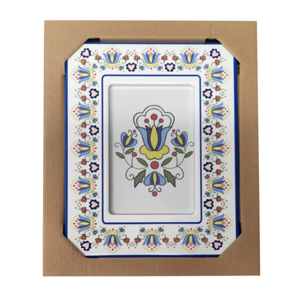 Polish Kashubian Folk Art Ceramic Picture Frame