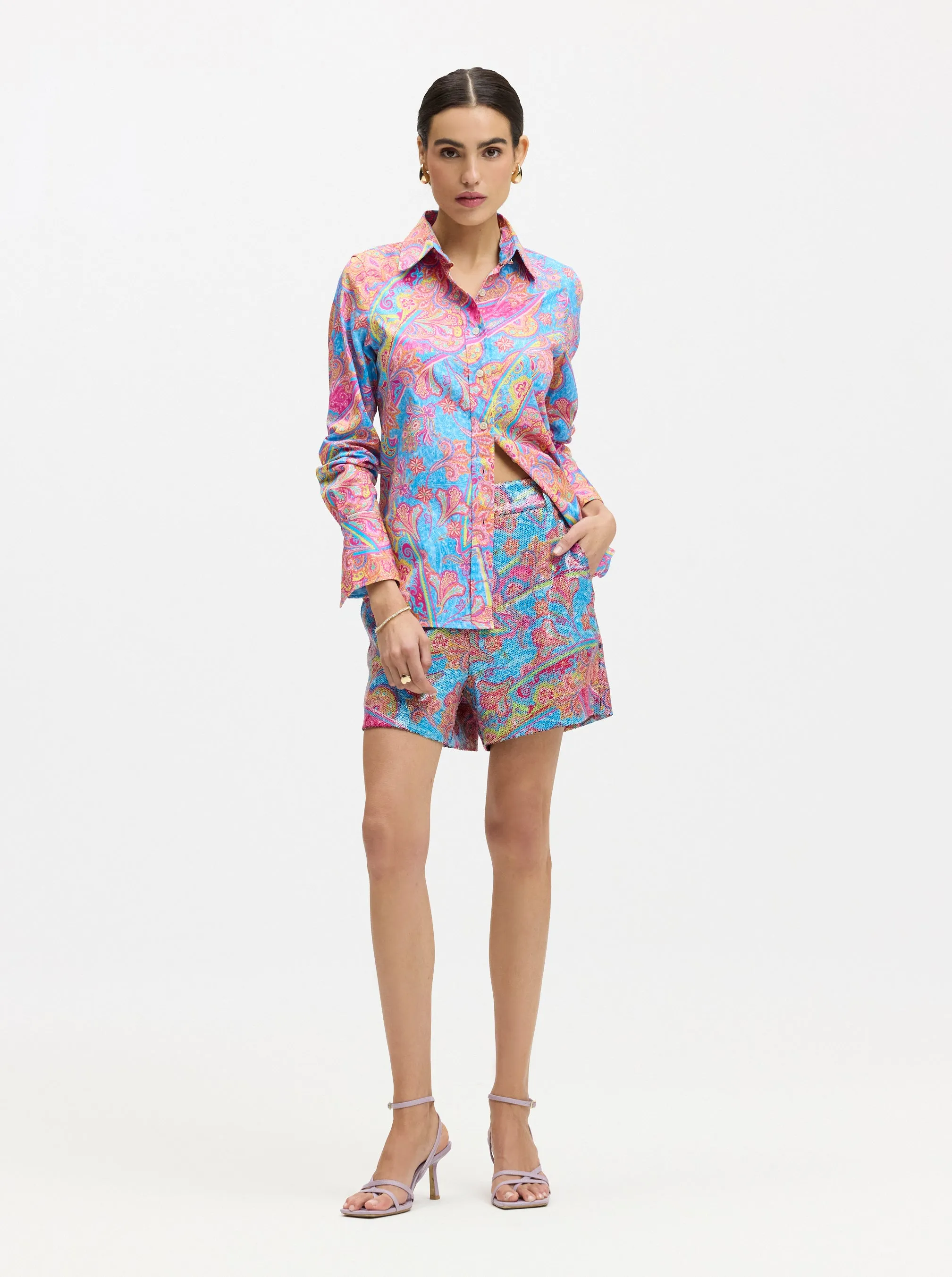 PRISCILLA LONG SLEEVE BUTTON DOWN SHIRT