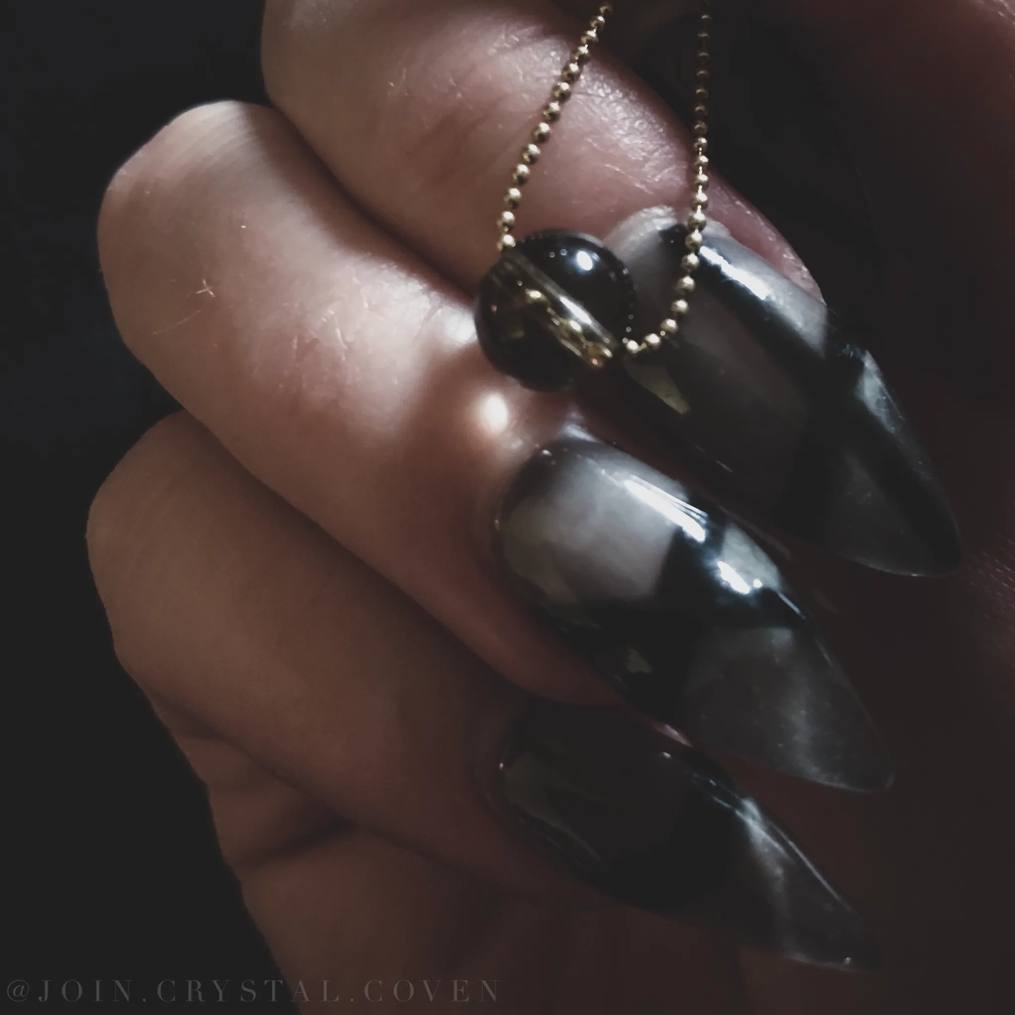 Protective Smoky Quartz Crystal Ball Necklace