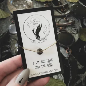 Protective Smoky Quartz Crystal Ball Necklace