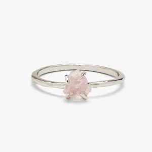 Pura Vida Silver Raw Gemstone Ring ~ Rose Quartz