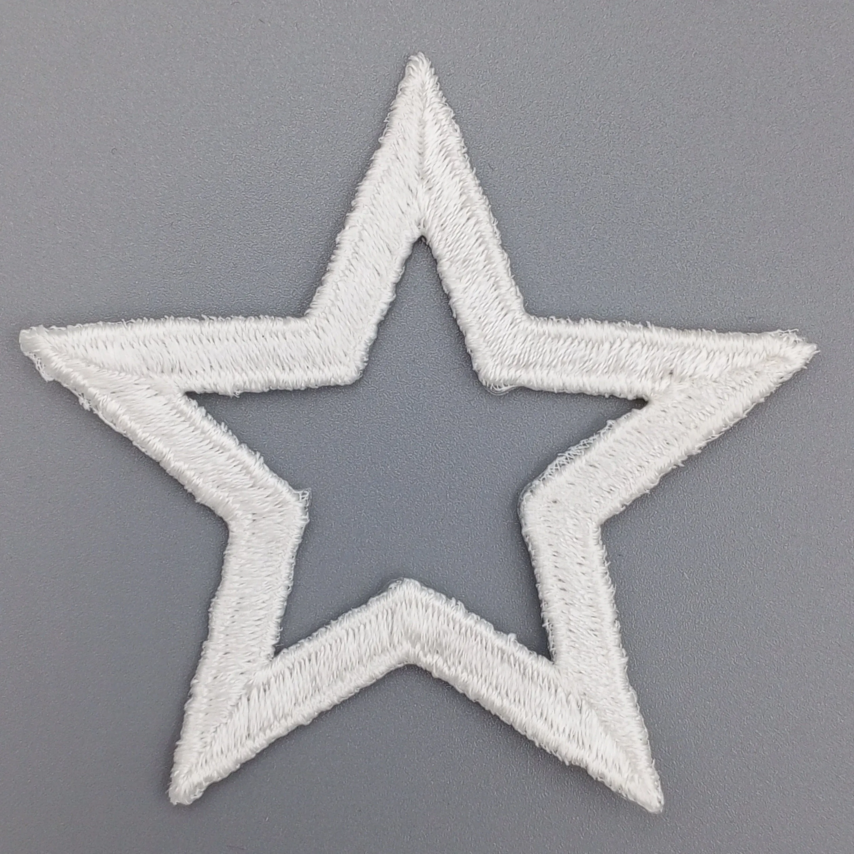 Pure White Star Iron on Patch Embroidery Stars Appliques for Jackets, Jeans, Celestial themed Costumes, Emblem Star Shaped Patch #606