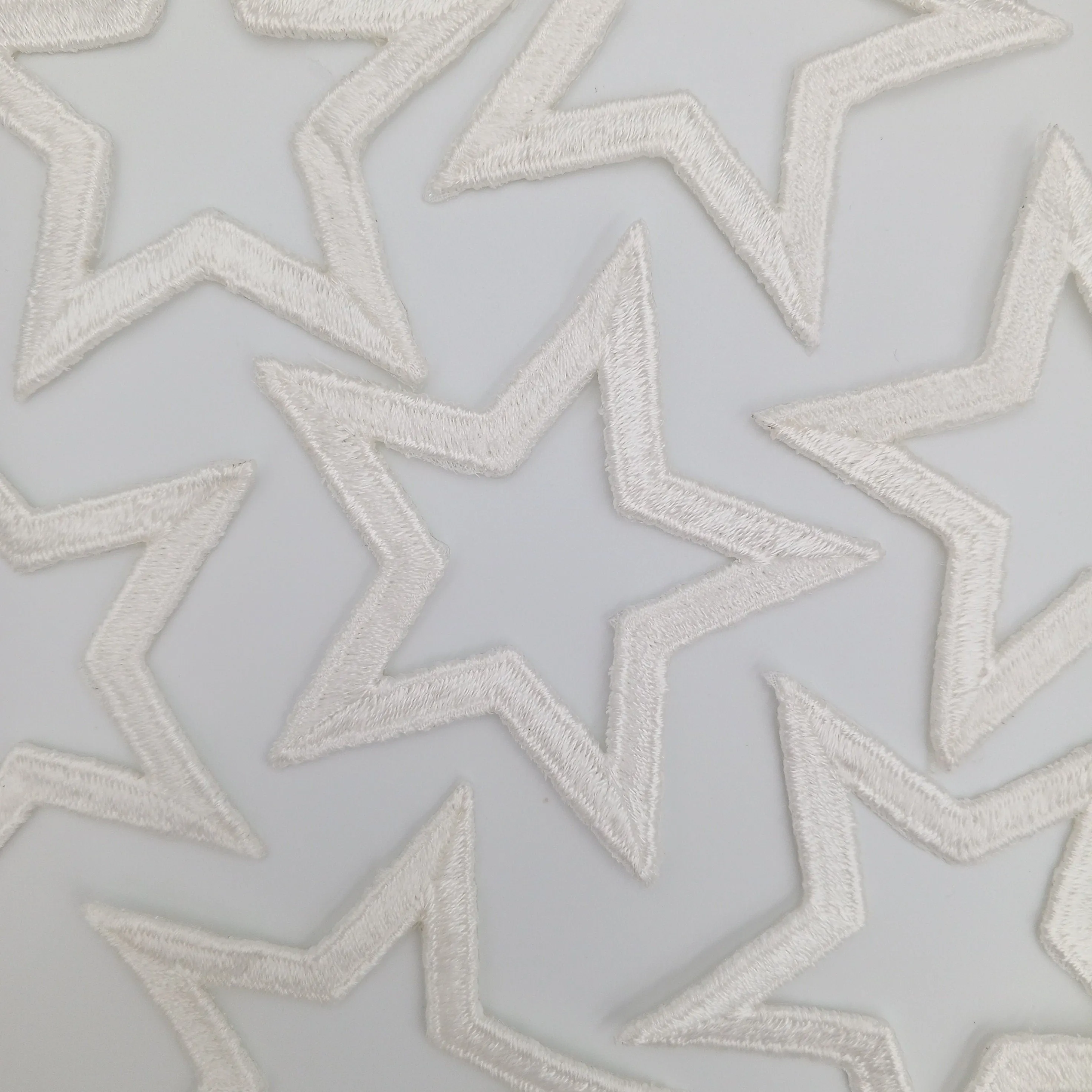 Pure White Star Iron on Patch Embroidery Stars Appliques for Jackets, Jeans, Celestial themed Costumes, Emblem Star Shaped Patch #606