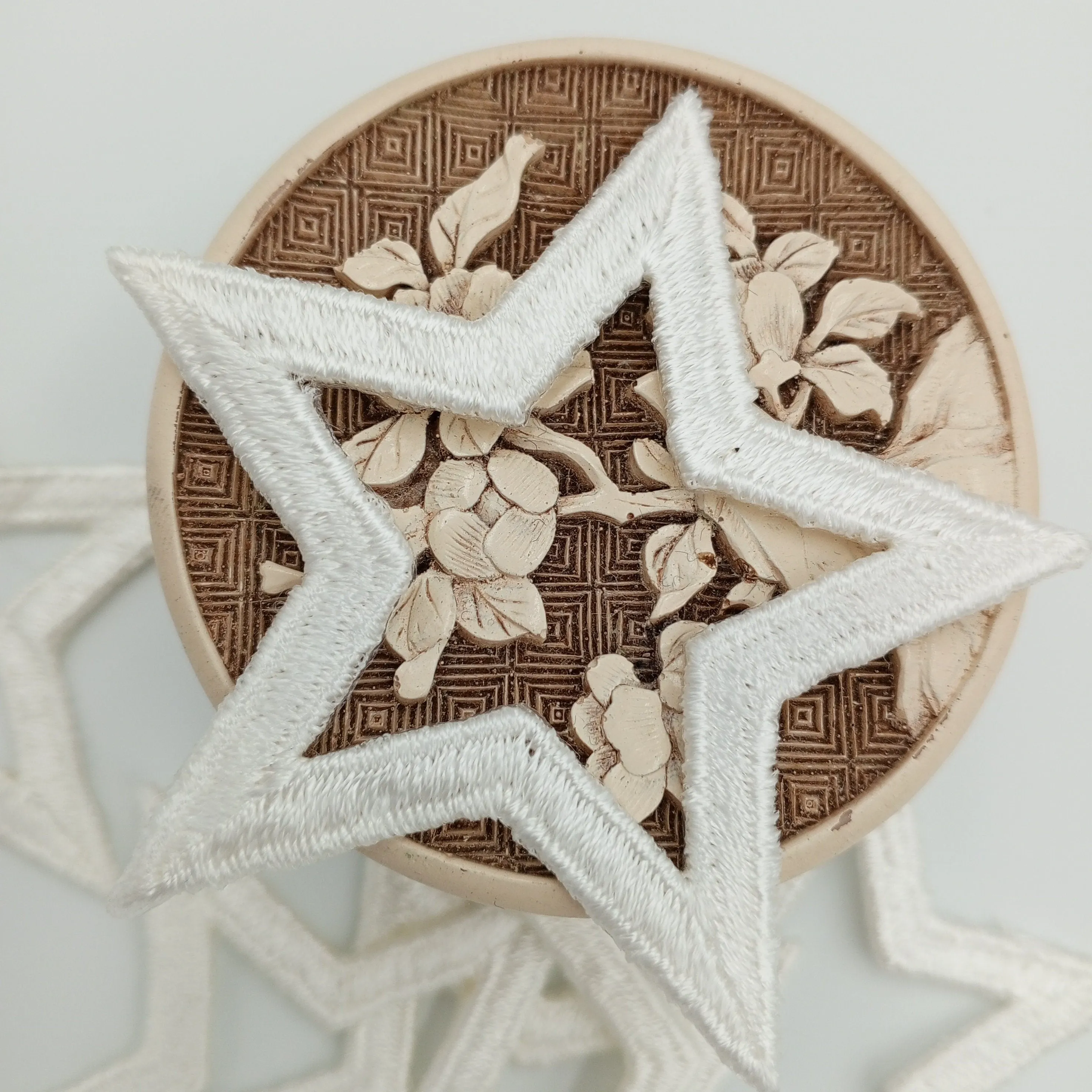 Pure White Star Iron on Patch Embroidery Stars Appliques for Jackets, Jeans, Celestial themed Costumes, Emblem Star Shaped Patch #606