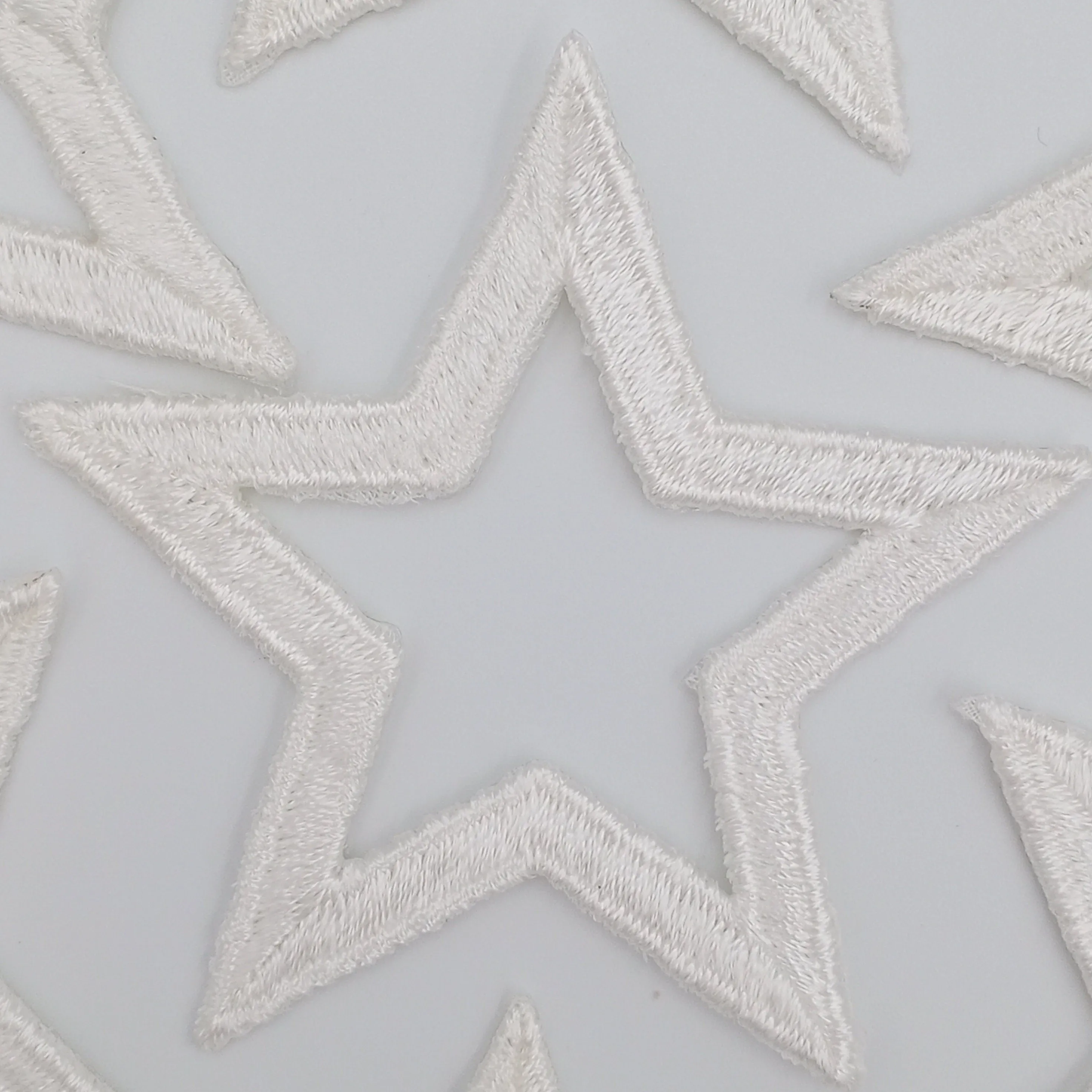 Pure White Star Iron on Patch Embroidery Stars Appliques for Jackets, Jeans, Celestial themed Costumes, Emblem Star Shaped Patch #606