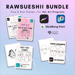RawSueshii BUNDLE: Face Stamp & Bust Pose Set