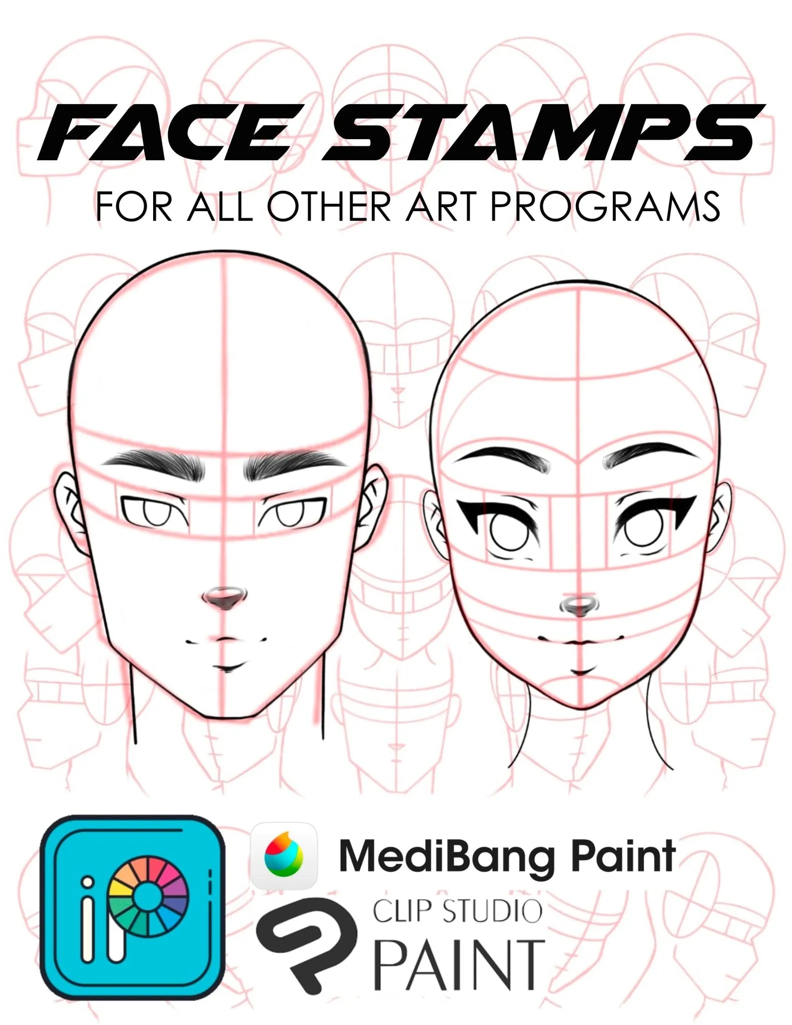 RawSueshii BUNDLE: Face Stamp & Bust Pose Set
